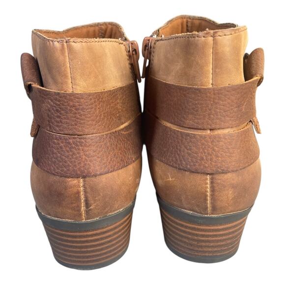 Clarks Women’s Addiy Cora Brown Leather Ankle Western Boots Size-8.5m - Picture 5 of 10
